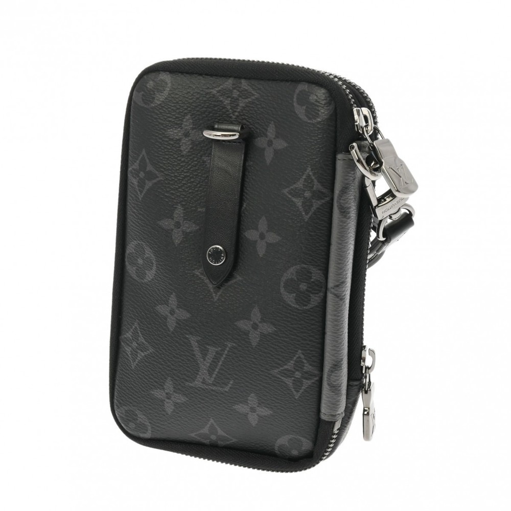 Louis Vuitton Gray Eclipse Monogram Double Black … - image 1